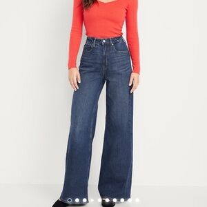 Old Navy Dark Blue high waisted wide leg Jean